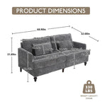 HOMEFUN Causeuse moderne en tissu chenille, canapé 2 places rembourré, causeuse moderne