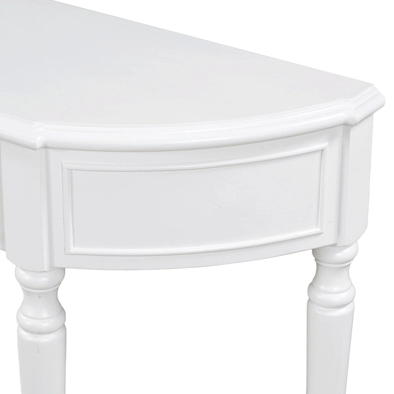 Table console rétro en bois Nestfair avec étagère ouverte et deux tiroirs