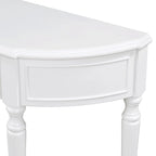 Table console rétro en bois Nestfair avec étagère ouverte et deux tiroirs