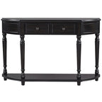Table console rétro en bois Nestfair avec étagère ouverte et deux tiroirs