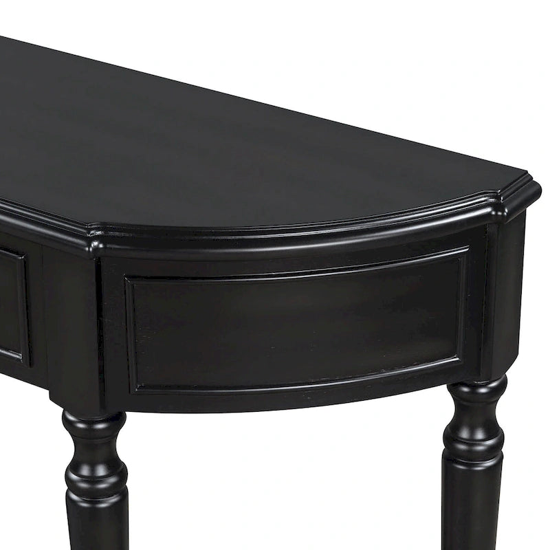 Table console rétro en bois Nestfair avec étagère ouverte et deux tiroirs