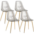 Chaise de salle à manger moderne avec pieds en métal, lot de 4, Ambre