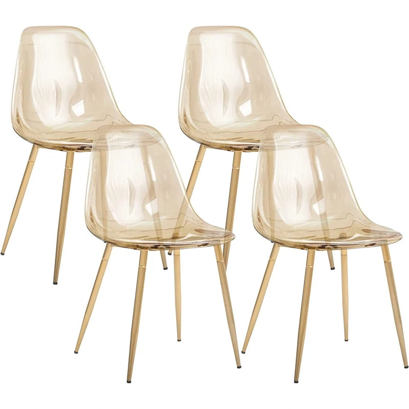 Chaise de salle à manger moderne avec pieds en métal, lot de 4, Ambre