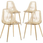 Chaise de salle à manger moderne avec pieds en métal, lot de 4, Ambre