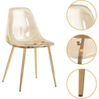 Chaise de salle à manger moderne avec pieds en métal, lot de 4, Ambre