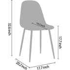Chaise de salle à manger moderne avec pieds en métal, lot de 4, Ambre