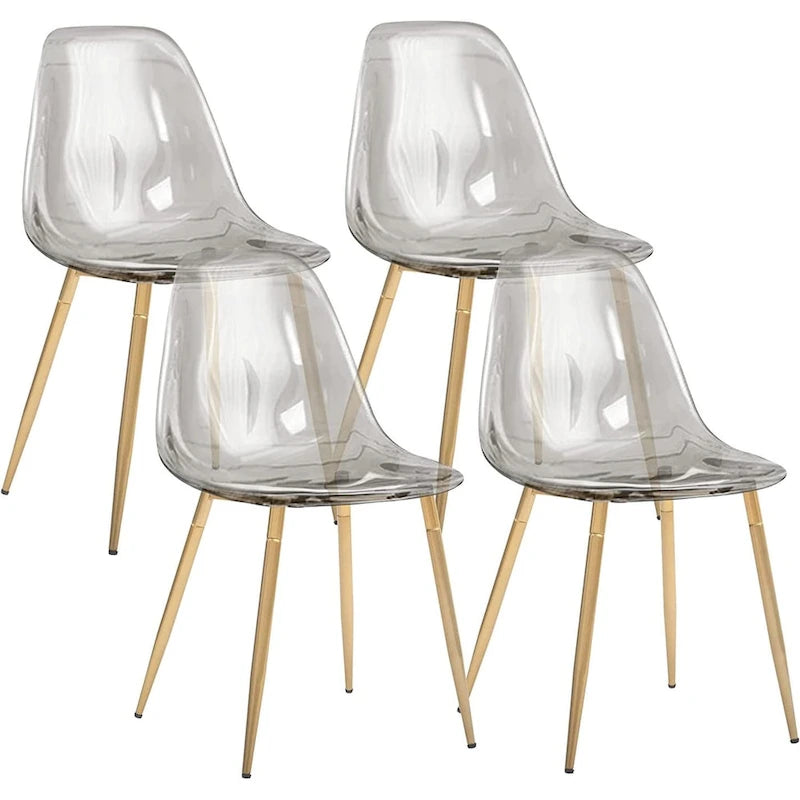 Chaise de salle à manger moderne avec pieds en métal, lot de 4, Ambre