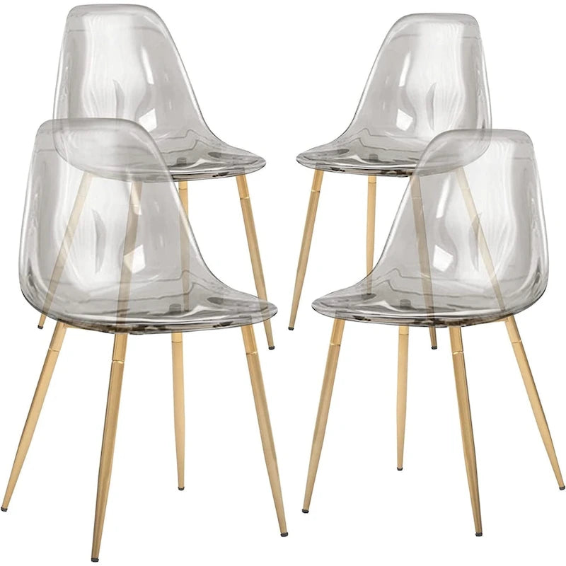Chaise de salle à manger moderne avec pieds en métal, lot de 4, Ambre