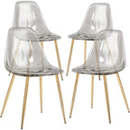 Chaise de salle à manger moderne avec pieds en métal, lot de 4, Ambre
