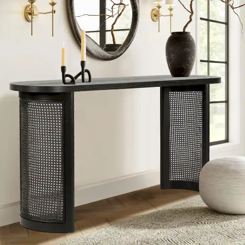 Console en rotin massif 60