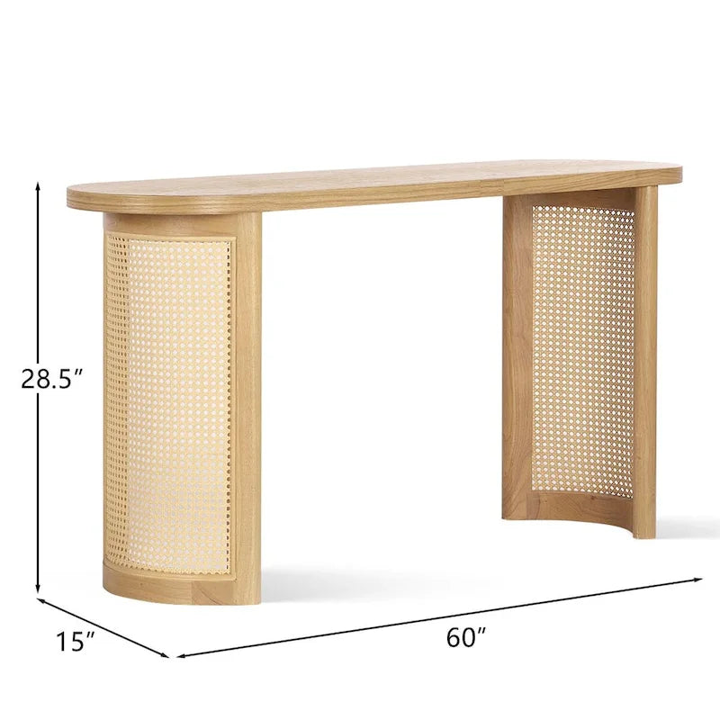 Console en rotin massif 60