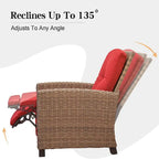 Fauteuil inclinable en osier tressé toutes saisons CUSchoice avec coussin