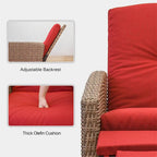 Fauteuil inclinable en osier tressé toutes saisons CUSchoice avec coussin