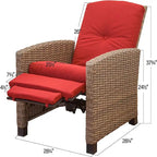 Fauteuil inclinable en osier tressé toutes saisons CUSchoice avec coussin