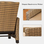 Fauteuil inclinable en osier tressé toutes saisons CUSchoice avec coussin