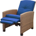 Fauteuil inclinable en osier tressé toutes saisons CUSchoice avec coussin