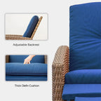 Fauteuil inclinable en osier tressé toutes saisons CUSchoice avec coussin