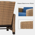 Fauteuil inclinable en osier tressé toutes saisons CUSchoice avec coussin