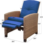 Fauteuil inclinable en osier tressé toutes saisons CUSchoice avec coussin