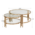 Table en verre texturé Bruges, fini champagne doré, avec étagère par iNSPIRE Q Bold