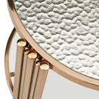 Table en verre texturé Bruges, fini champagne doré, avec étagère par iNSPIRE Q Bold