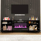 Meuble TV cheminée avec console TV cheminée électrique et télécommande