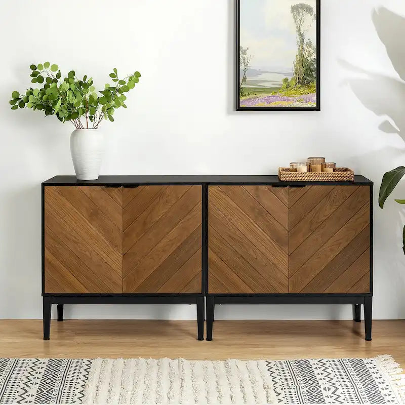 Ensemble de 2 Armoires de Rangement Jakob Modernes à 2 Portes avec Étagère Réglable Par HOLALA HOME