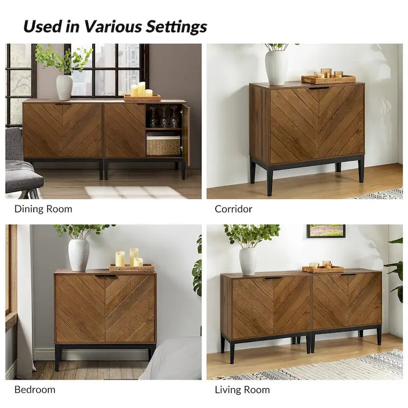 Ensemble de 2 Armoires de Rangement Jakob Modernes à 2 Portes avec Étagère Réglable Par HOLALA HOME