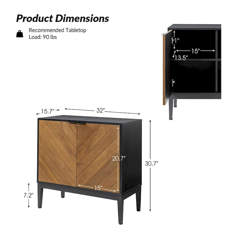 Ensemble de 2 Armoires de Rangement Jakob Modernes à 2 Portes avec Étagère Réglable Par HOLALA HOME