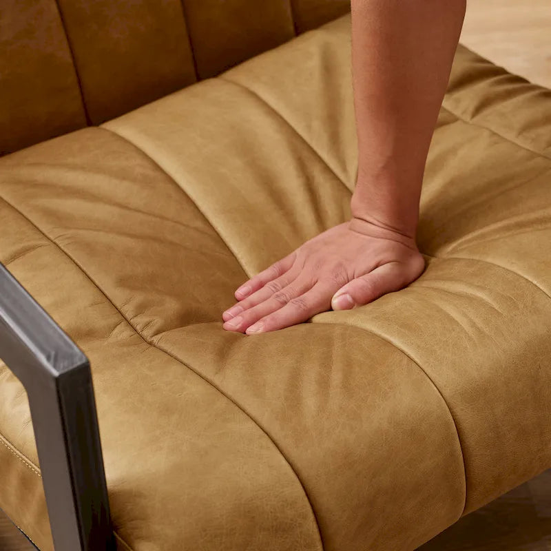 Fauteuil d'appoint Art Leon en cuir véritable