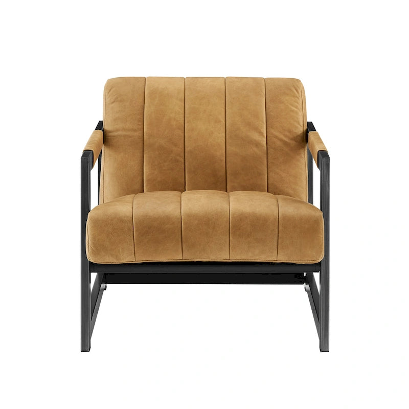 Fauteuil d'appoint Art Leon en cuir véritable