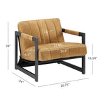 Fauteuil d'appoint Art Leon en cuir véritable