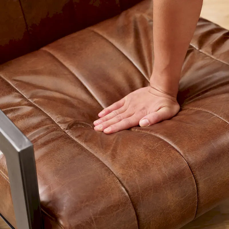 Fauteuil d'appoint Art Leon en cuir véritable