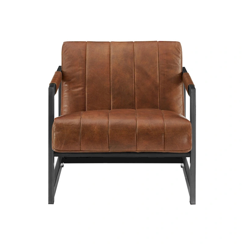 Fauteuil d'appoint Art Leon en cuir véritable