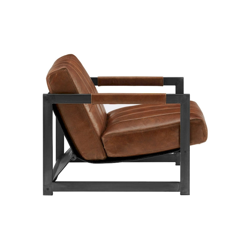 Fauteuil d'appoint Art Leon en cuir véritable