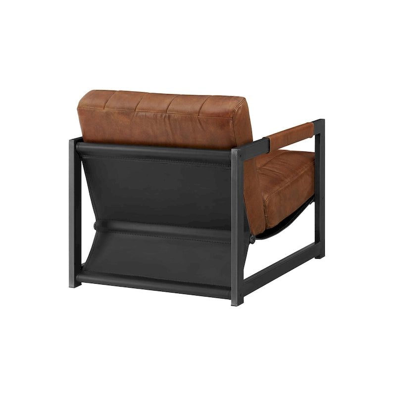 Fauteuil d'appoint Art Leon en cuir véritable