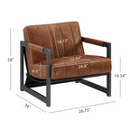 Fauteuil d'appoint Art Leon en cuir véritable