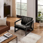 Fauteuil d'appoint Art Leon en cuir véritable