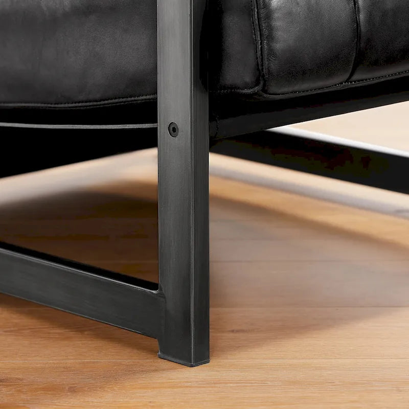 Fauteuil d'appoint Art Leon en cuir véritable