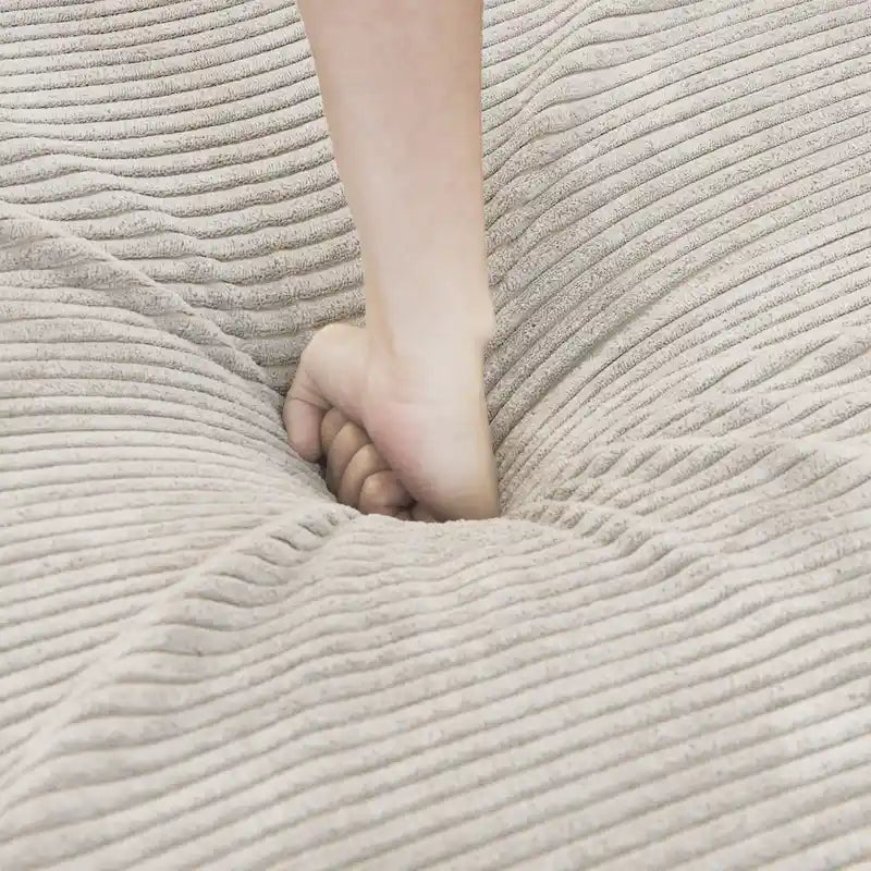 Canapé et divans profonds confortables en velours côtelé avec pieds en bois massif pour le salon