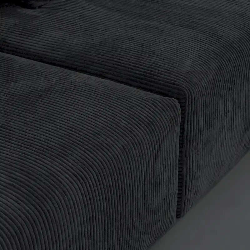 Canapé et divans profonds confortables en velours côtelé avec pieds en bois massif pour le salon