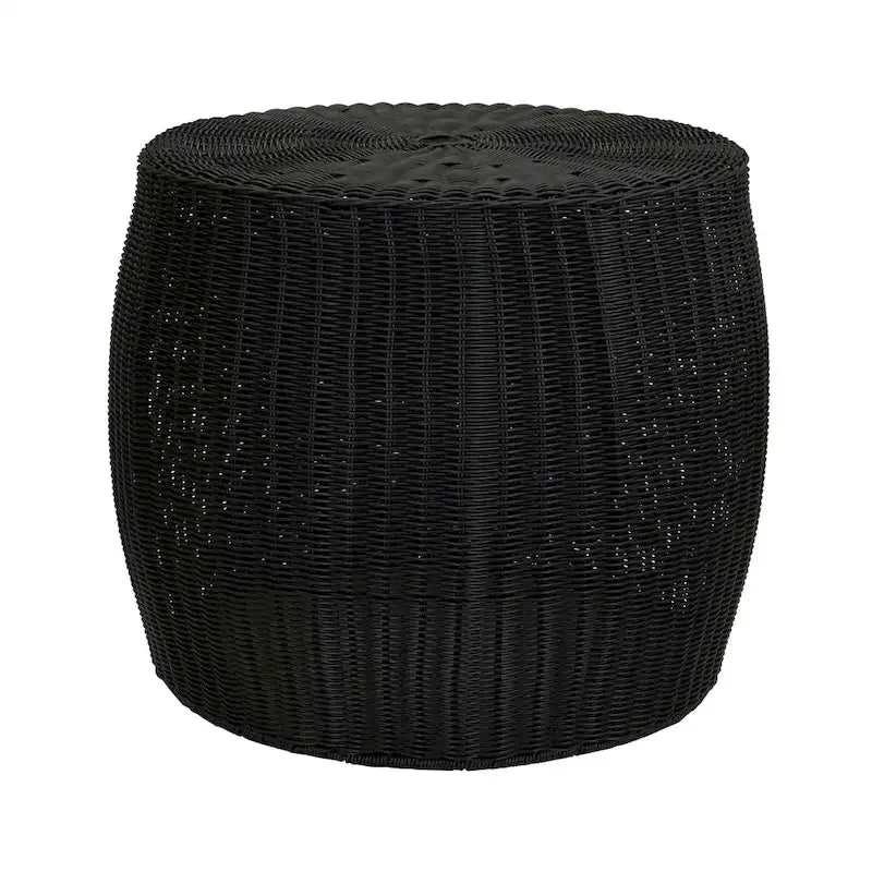 Table d'appoint en résine tressée avec rangement intégré Household Essentials