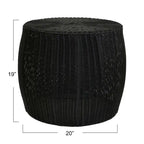Table d'appoint en résine tressée avec rangement intégré Household Essentials