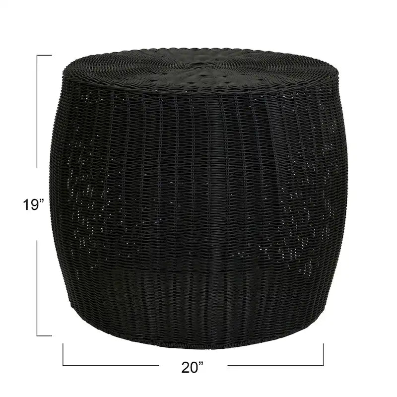 Table d'appoint en résine tressée avec rangement intégré Household Essentials
