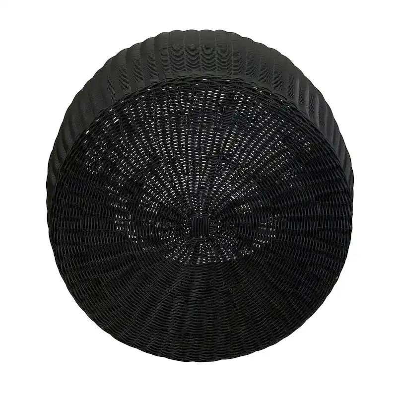 Table d'appoint en résine tressée avec rangement intégré Household Essentials