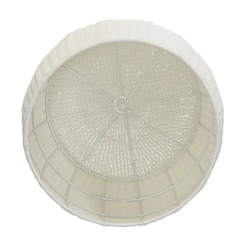 Table d'appoint en résine tressée avec rangement intégré Household Essentials