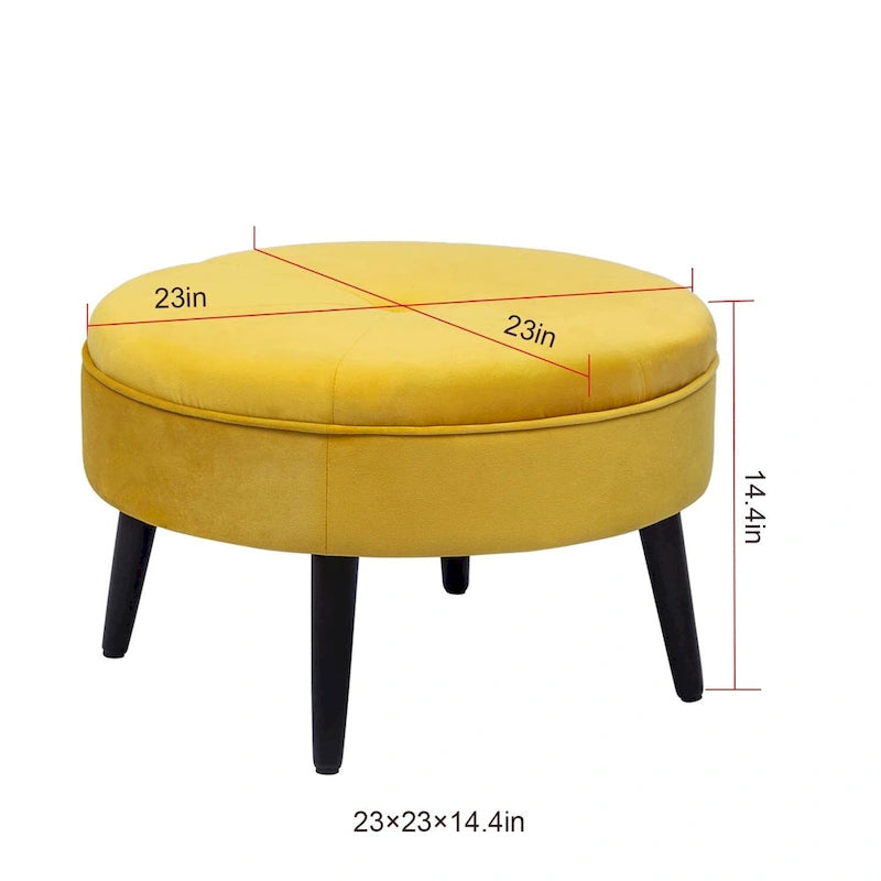 Pouf rond touffeté en tissu Adeco Carrington Juttersbo