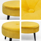 Pouf rond touffeté en tissu Adeco Carrington Juttersbo