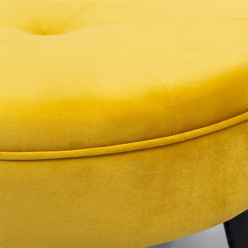 Pouf rond touffeté en tissu Adeco Carrington Juttersbo