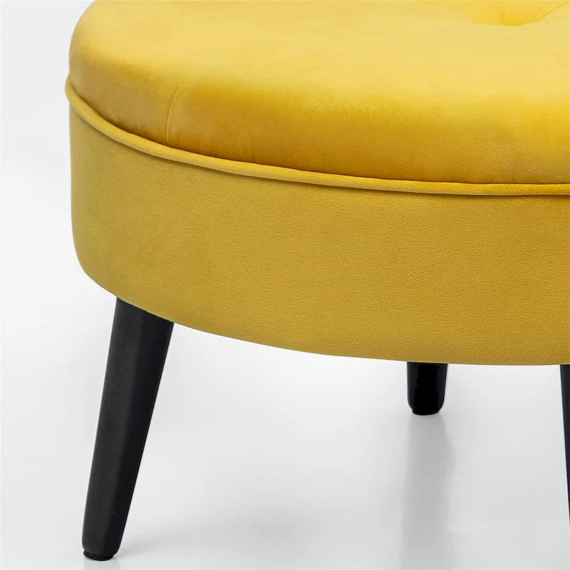 Pouf rond touffeté en tissu Adeco Carrington Juttersbo